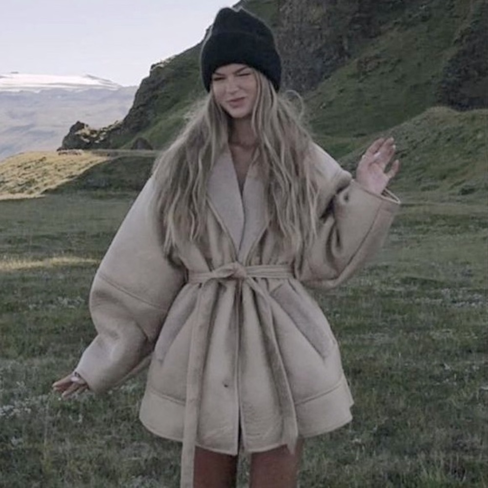 NAxKD x Hanna Schoenberg exclusive sterling wrap coat